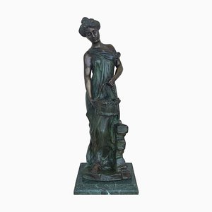 20th Century Cast Bronze Nymph Statue by Ferdinando De Luca, Italy