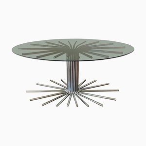 Italian Fume Glass Top Dining Table in the Style of Gastone Rinaldi,1950s
