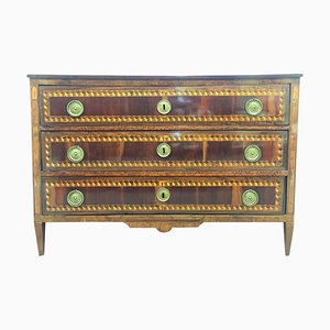 Commode ou Commode à Tiroirs Louis XVI en Bois de Tulipe, 18ème Siècle