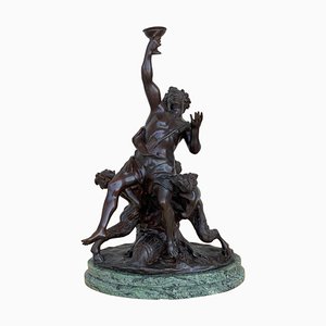 19th Cast Bronze Statue of a Cherub Angel by Ferdinando De Luca, Italy