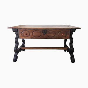 17th Spanish Refectory Table or Writing Desk with Large Drawer