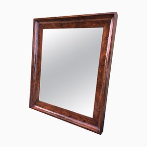 Specchio antico in mogano con cornice smussata