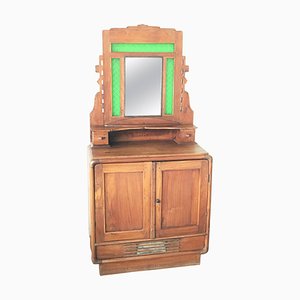 Oak Cabinet with Mirror