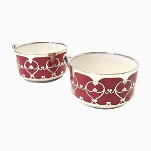 20th Century Art Decó Small Porcelain Cups, Set of 2