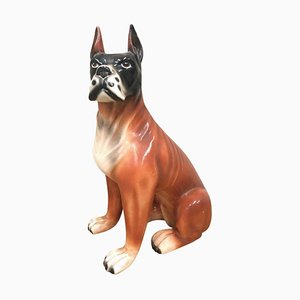 Mid-Century French Ceramic Boxer Figurine, 1950s