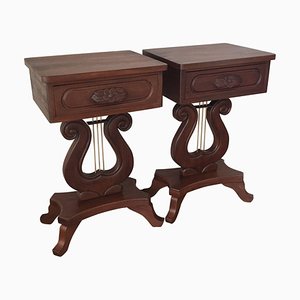 Tables de Chevet 20ème Siècle en Acajou, Set de 2