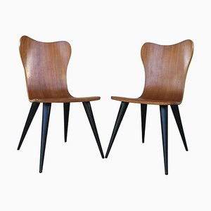 Chaises Style Arne Jacobsen Mid-Century avec Pieds Noirs Fumés, Set de 2