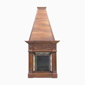 19th Century Fireplace Chimney in Walnut