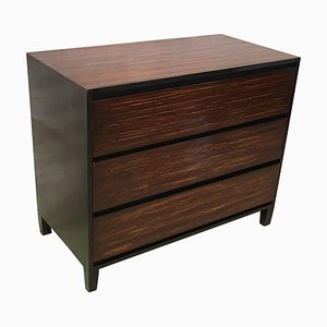 Mid-Century Wood and Black Lacquer Commode