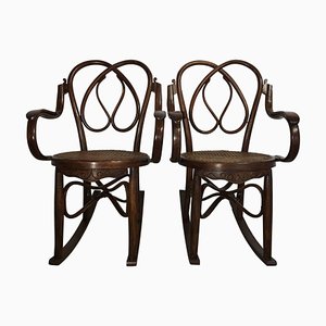 Rocking Chairs en Bois Courbé, Style Jacob & Josef, 19ème Siècle, Set de 2