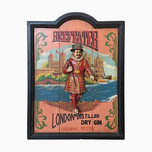 Vintage Advertising Wood Carved Relief Beefeater Advertising