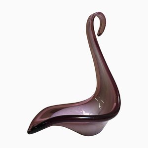 Sculpture Cygne en Verre de Murano Violette, Italie