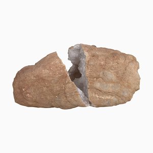 Geoda de cuarzo de roca blanca