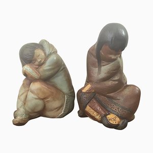 Eskimo Boy and Girl by Lladro, Set of 2