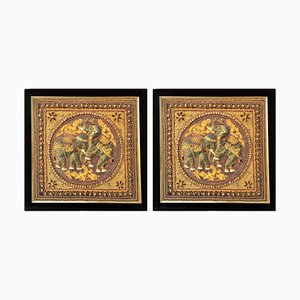 Early 20th Century Indonesian 3-D Framed Textiles, Set of 2