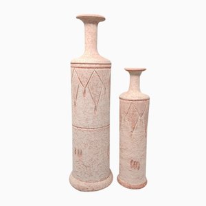 Vases en Céramique Rose, Italie, Set de 2