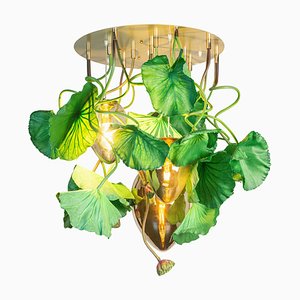 Flower Power Lotus Dichondra Round Chandelier & Crystal Egg Pendants from VGnewtrend, Italy