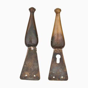 Push and Pull Türgriffe aus Bronze in Tauben-Optik, 2er Set