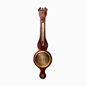Antikes George III Banjo Barometer aus Mahagoni