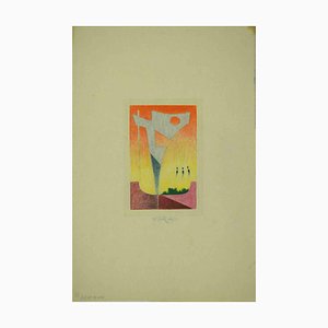 Leo Guide, Abstract Composition, Drawing, 1985