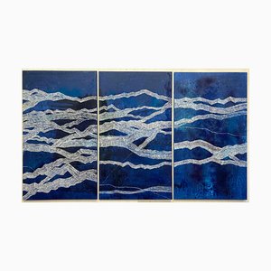 Annette Selle, Blue Memories, Pintura al óleo sobre lienzo, 2020