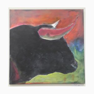 Anita Amani Dorp, Bull I, Pittura acrilica con animali, 2016