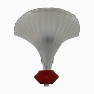 Art Deco Italian Sconce in Bubble Glass with Nickel Metal Support from Venini, 1920s