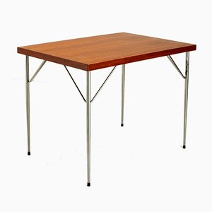 Schreibtisch aus Teak & Chrom im Stil von Arne Jacobsen, Dänemark, 1950er