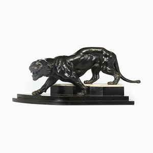 Tigre Art Déco in bronzo di Thomas Cartier, 1925
