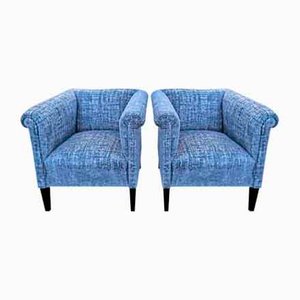 Set of Blue Club Chairs