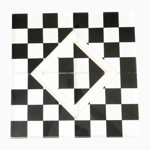 Tablero de ajedrez vintage de vidrio acrílico, años 70
