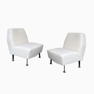 Set of Italian Slipper Chairs with Bouclé Fabric by Studio Apa for Lenzi, 1960s