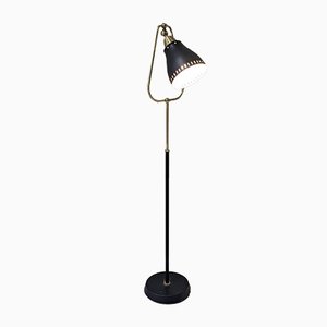 Brass & Black Lacquered Sheet Metal Lamp