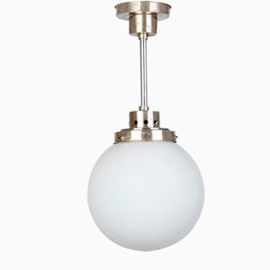 Bauhaus Nickel Plated Pendant Lamp, 1930s