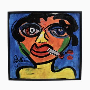 Portrait of Woman Smoking von Peter Robert Keil, 1983