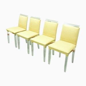Regency Acrylic Glass Dining Room Chairs, 1970s, Set of 4