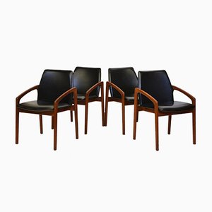 Danish Mid-Century Teak Model 23 Dining Chairs by Henning Kjærnulf for Korup Stolefabrik, Set of 4