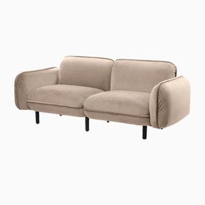 Divano a due posti Bean in velluto beige di Emko