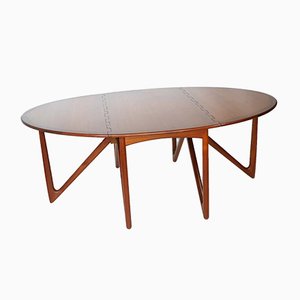 Mesa de comedor plegable danesa Mid-Century de teca de Kurt Østervig para Jason Møbler