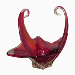Große rote Schale aus Muranoglas von Made Murano Glas