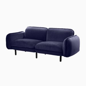 Bean 2-Sitzer Sofa in blauem Velours von Emko