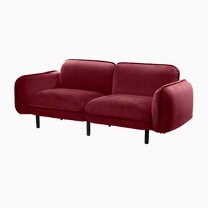 Bean 2-Sitzer Sofa aus Bordo Velours von Emko