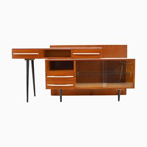 Escritorio modular y cajonera de M. Pozar, Czechoslovakia, años 60. Juego de 2