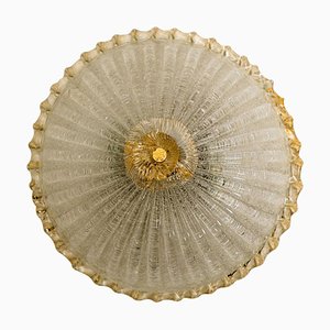 Flush Mount in Pink Salmon and Clear Murano Glass from Barovier & Toso, Italy