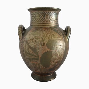 Vaso in ceramica smaltata dipinta a mano di Riccardo Gatti, Italia, anni '50