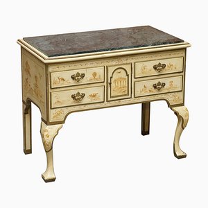 Chinese Chippendale Style Sideboard with Chinoiserie Marble Top