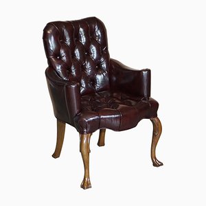 Vintage Oxblood Leather Chesterfield Chair