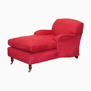 Chaise longue de terciopelo rojo