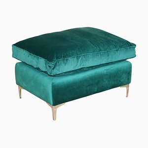 Large Emerald Green Velvet Ottoman or Bench Seat