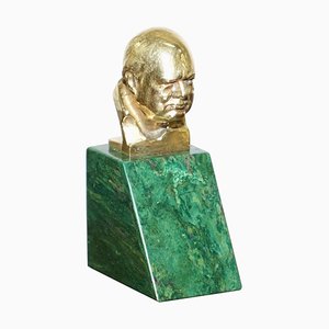 Busto in miniatura di Winston Churchill in oro 18K di Oscar Nemon per Asprey & Co, 1967
